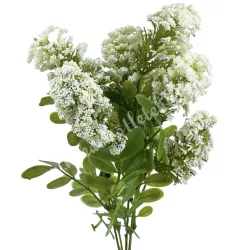 Zöld bogyós csokor, krém, 35 cm