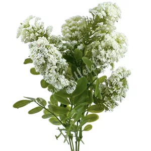 Zöld bogyós csokor, krém, 35 cm