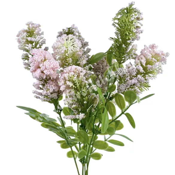 Zöld bogyós csokor, rózsaszín, 35 cm