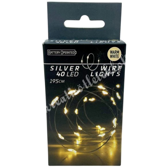 LED-es égősor, 40 izzós, meleg fényű