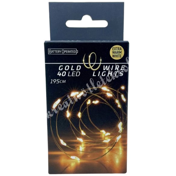 LED-es égősor, 40 izzós, meleg fényű