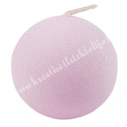 Adventi gömbgyertya, csillámos, élénk rózsaszín, 6 cm