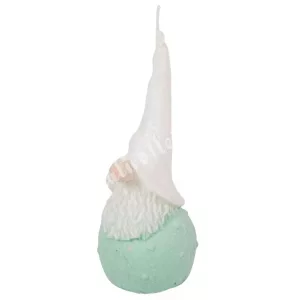 Manó gyertya, csillámos menta, 6x14 cm