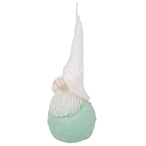 Manó gyertya, csillámos menta, 6x14 cm