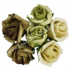 Polifoam rózsacsokor, zöld árnyalatok, 6 db/csokor