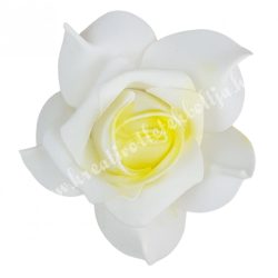 Polifoam rózsa, 6x5 cm, 34., Krém-sárga középpel