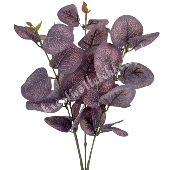 Eukaliptusz csokor, bordó, 34 cm