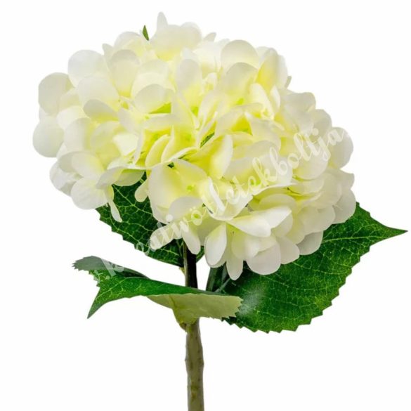 Hortenzia szál, krém, 33 cm