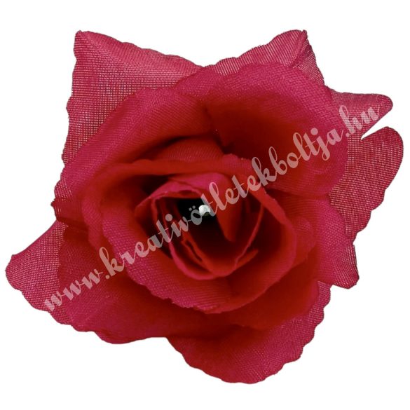 Selyemvirág rózsafej, piros, 6 cm