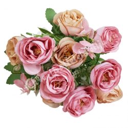 Angol rózsa csokor, rózsaszín-barack, kb. 32 cm