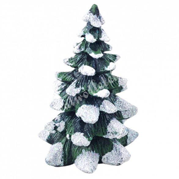 Polyresin havas karácsonyfa, 4,5x7 cm