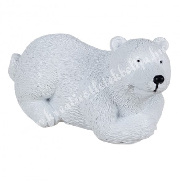 Polyresin jegesmedve, könyöklő, 9x5 cm