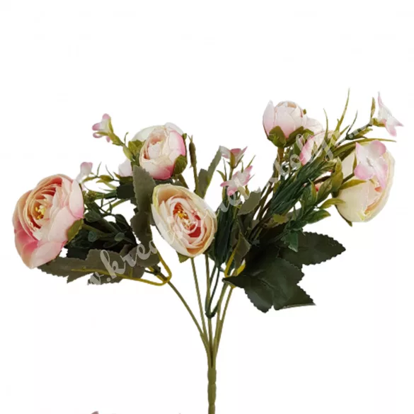 Hamvas ranunculus csokor, cirmos rózsaszín, kb. 28 cm