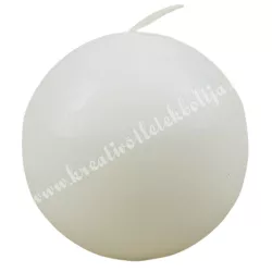 Adventi gömbgyertya, elefántcsont, matt, 6 cm