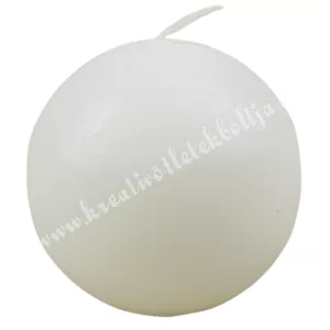 Adventi gömbgyertya, elefántcsont, matt, 6 cm