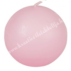 Adventi gömbgyertya, rózsaszín, matt, 6 cm