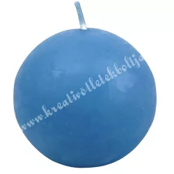 Adventi gömbgyertya, kék, matt, 6 cm