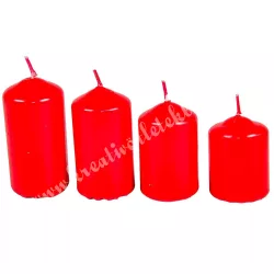 Adventi lépcsős gyertya szett, piros, 4 cm, 4 db/szett