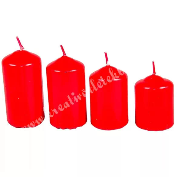 Adventi lépcsős gyertya szett, piros, 4 cm, 4 db/szett