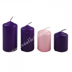   Adventi lépcsős gyertya szett, lila-rózsaszín, 4 cm, 4 db/szett