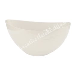   Műanyag csónak kaspó, féloldalt bordás, fehér, 25x12 cm