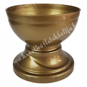 Műanyag kaspó talppal, arany, 14,5x13,5 cm