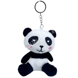 Kulcstartó plüss panda, 8x10 cm
