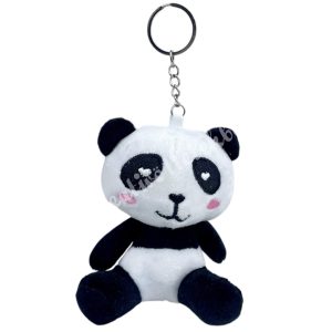Kulcstartó plüss panda, 8x10 cm