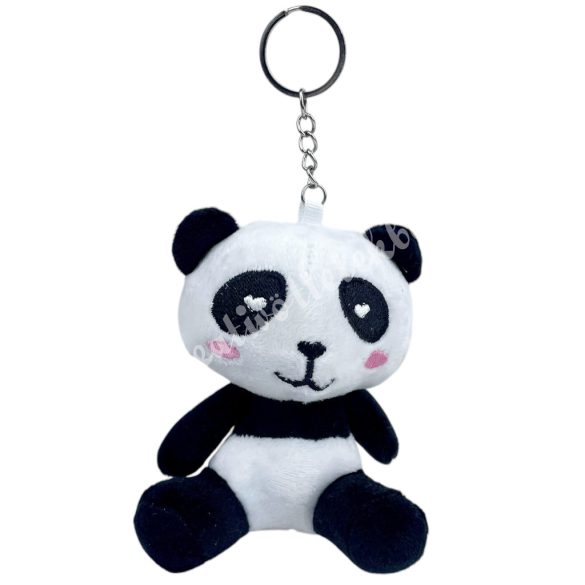 Kulcstartó plüss panda, 8x10 cm
