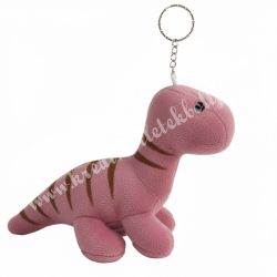 Kulcstartó plüss dínó, rózsaszín, 15x11 cm