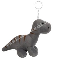 Kulcstartó plüss dínó, szürke, 15x11 cm