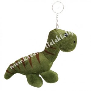 Kulcstartó plüss dínó, zöld, 15x11 cm