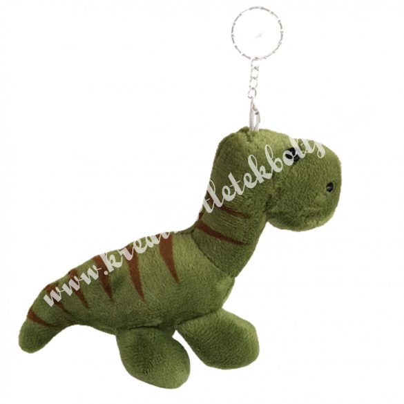 Kulcstartó plüss dínó, zöld, 15x11 cm