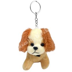 Kulcstartó plüss kutya, világosbarna, 9,5x11 cm