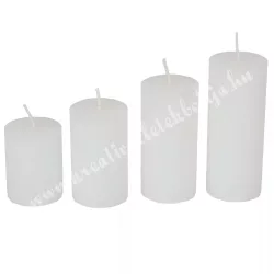 Rusztikus lépcsős gyertya szett, fehér, 4 cm, 4 db/szett