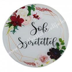 Akril tábla, kerek, "Sok Szeretettel", 7 cm