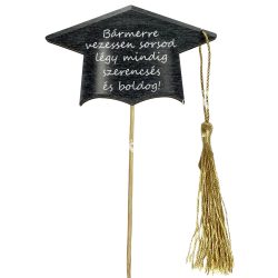   Betűzős diplomasapka, "Bármerre vezessen", 11x7 cm