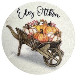 Fa tábla, kerek, "Édes otthon" felirattal, 5 cm