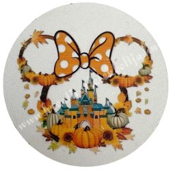 Fa tábla, kerek, Minnie ősszel, 7 cm