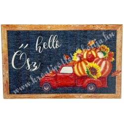 Fa tábla, furgon, "Hello ősz" felirattal, 8x5 cm