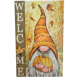 Fa tábla, manó, "Welcome" felirattal, 5x8 cm