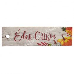   Fa tábla, téglalap "Édes otthon" felirattal, 7,5x2 cm