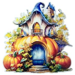 Mdf tábla, tökház, kék, 12,5x12,5 cm