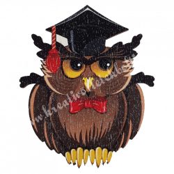 Fa tábla, baglyos, 7,4x9 cm