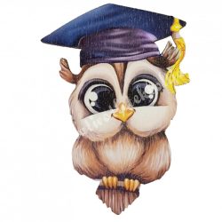 Fa tábla, baglyos, 7x10 cm