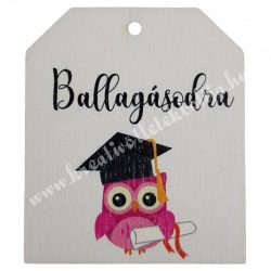 Fa biléta, baglyos, "Ballagásodra", 4,7x5,5 cm
