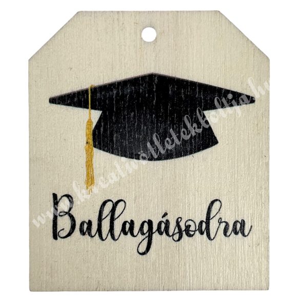 Fa biléta, diplomasapka, "Ballagásodra", 4,7x5,5 cm