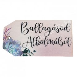   Fa biléta, "Ballagásod alkalmából", rózsaszín, 7x3,6 cm