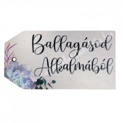   Fa biléta, "Ballagásod alkalmából", szürke, 7x3,6 cm