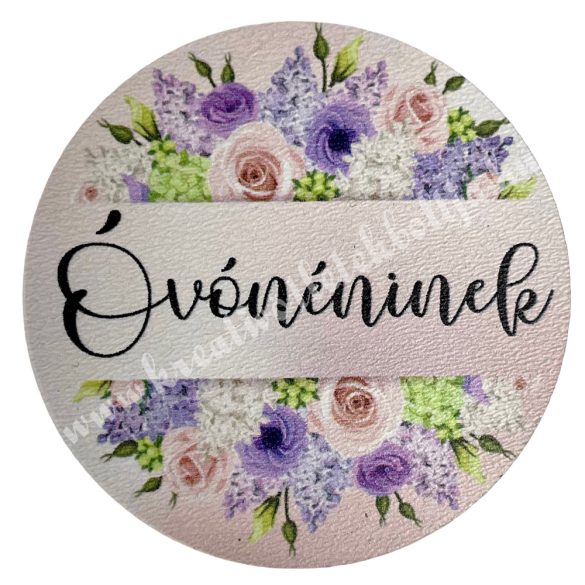 Fa tábla, kerek, "Óvónéninek", 5 cm